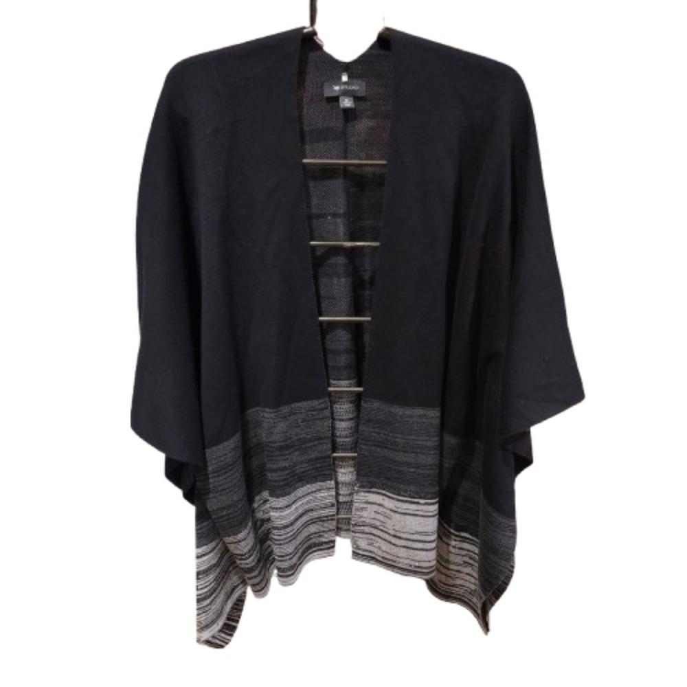 AB Studio Open Cape Black Gray Medium - Picture 2 of 11
